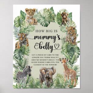 Tropische Jungle Tiere Wie groß ist Mami Poster