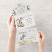 Tropische Jungtierhochzeit All In One Einladung (Abreißtisch)