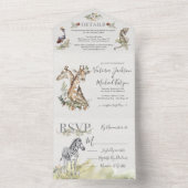 Tropische Jungtierhochzeit All In One Einladung (Innen)