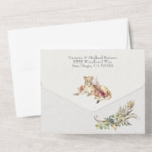 Tropische Jungtierhochzeit All In One Einladung (Rückseite)