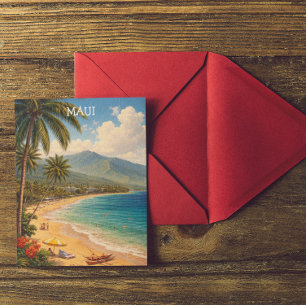 Tropische Ka'anapali Beach Maui Vintage Reise Postkarte