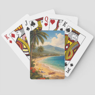 Tropische Ka'anapali Beach Maui Vintage Reise Spielkarten