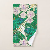 Tropische Kamelien u. Chamäleone Badhandtuch Set (Handtuch)