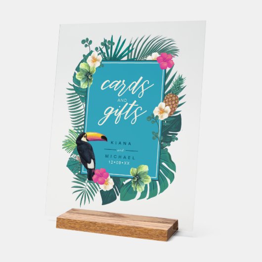 Tropische Karten und Geschenke Aquamarin ID577 Acrylschild (Winkel)