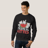 Tropische Kätzchen Funny Cat Kitten Watermelon Sweatshirt (Vorne ganz)