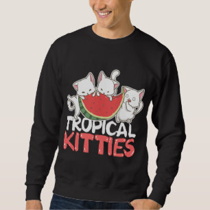 Tropische Kätzchen Funny Cat Kitten Watermelon Sweatshirt