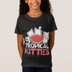 Tropische Kätzchen Funny Cat Kitten Watermelon T-Shirt