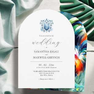 Tropische Key West-Stanz-Hochzeitseinladung Einladung