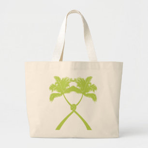 Tropische Knotted Palm Trees Beach Hochzeit Tote B Jumbo Stoffbeutel