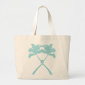 Tropische Knotted Palm Trees Beach Hochzeit Tote B Jumbo Stoffbeutel (Vorne)
