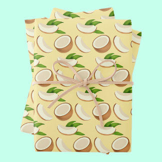 Tropische Kokosnüsse Geschenkpapier Set