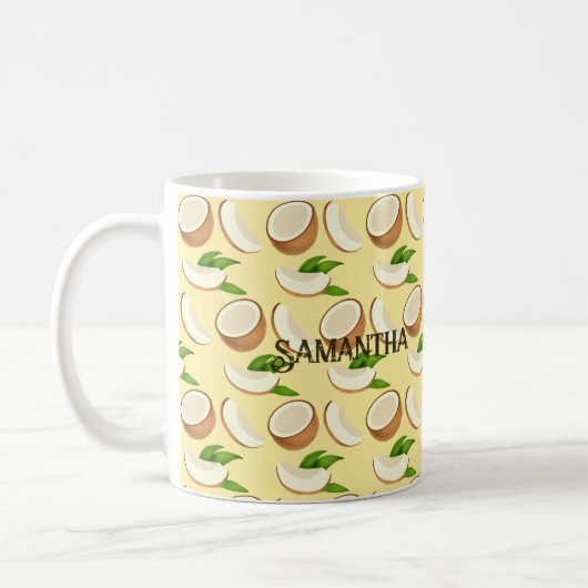 Tropische Kokosnüsse Kaffeetasse (Links)
