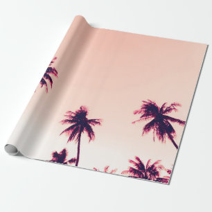 Tropische Kokospalmen am Sonnenuntergang Geschenkpapier