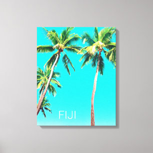 Tropische Kokospalmen Fidschi Insel Reise Leinwanddruck