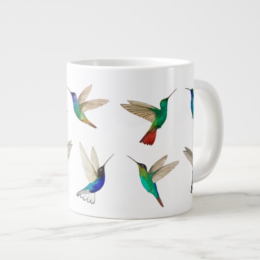 Tropische Kolibris Jumbo-Tasse (Vorderseite Rechts)