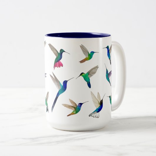 Tropische Kolibris Zweifarbige Tasse (VorderseiteRechts)