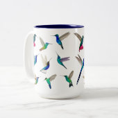 Tropische Kolibris Zweifarbige Tasse (Vorderseite Links)
