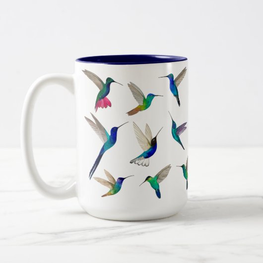 Tropische Kolibris Zweifarbige Tasse (Links)