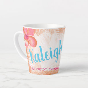 Tropische Koralle, Personalisierter Pink-Kaffee-Ta Milchtasse