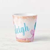 Tropische Koralle, Personalisierter Pink-Kaffee-Ta Milchtasse (Vorderseite)