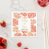 Tropische Korallenpalme Blätter Hochzeit Serviette (Beispiel)