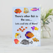 Tropische Korallenriff-Fisch-Scheidungs-Party Einladung (Stehend Vorderseite)