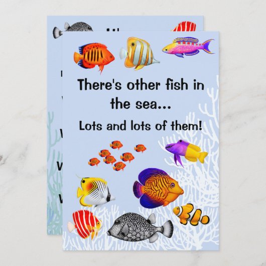 Tropische Korallenriff-Fisch-Scheidungs-Party Einladung (Vorne/Hinten)