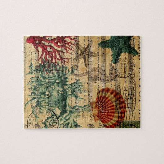 tropische korallenrote Seepferd Küstenstarfish Puzzle (Horizontal)