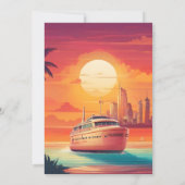 Tropische Kreuzfahrtschiffhochzeit Einladung (Rückseite)