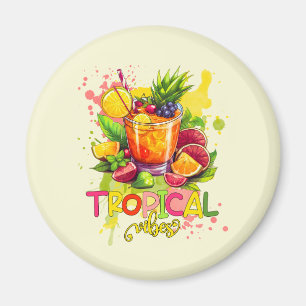 Tropische Kuben - Sommerbeuteln Wasserfarbenfrücht Magnet