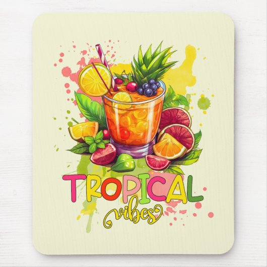 Tropische Kuben - Sommerbeuteln Wasserfarbenfrücht Mousepad (Vorne)