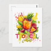 Tropische Kuben - Sommerbeuteln Wasserfarbenfrücht Postkarte (Vorne/Hinten)