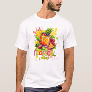 Tropische Kuben - Sommerbeuteln Wasserfarbenfrücht T-Shirt
