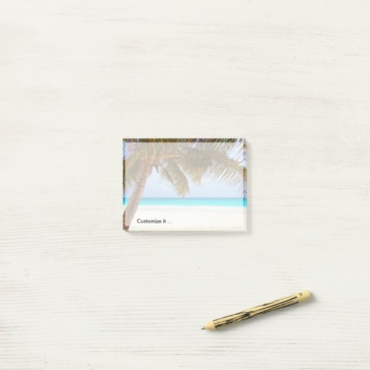 Tropische kühlende Strand-Szene Post-it Klebezettel (Auf Schreibtisch)