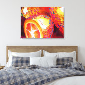 Tropische Kumquat-Aquarellkunst Leinwanddruck (Insitu (Schlafzimmer))