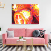 Tropische Kumquat-Aquarellkunst Leinwanddruck (Insitu (Wohnzimmer))