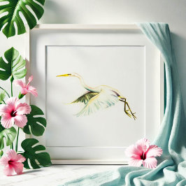 Tropische Kunst des Weißen Herbes Poster