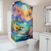 Tropische Kunst Duschvorhang (Beispiel)