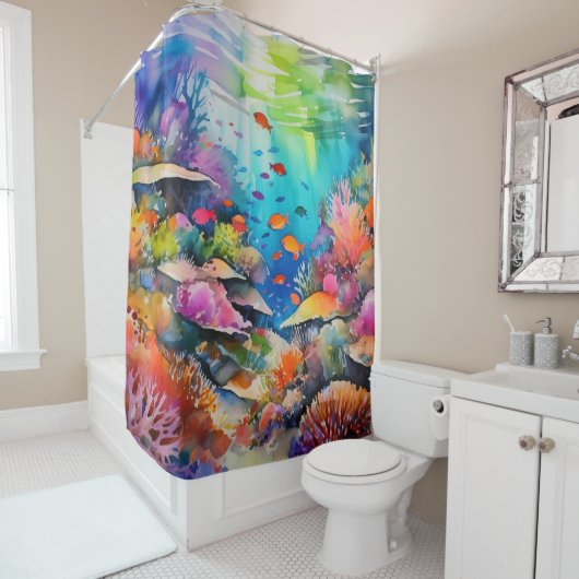 Tropische Kunst Duschvorhang (Beispiel)
