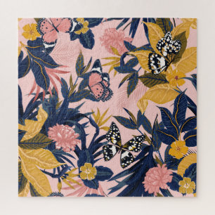 Tropische Kunst: Helle Waldmuster Puzzle