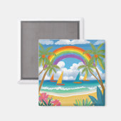 Tropische Kunst Magnet (Vorderseite/Rückseite)