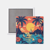 Tropische Kunst Magnet (Vorderseite/Rückseite)