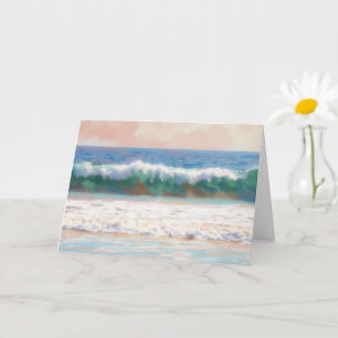 Tropische Kunst-Ozeanwelle Strand-Notizkarte Karte