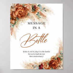 Tropische Kupfer rostige Blume Meldung in einer Fl Poster