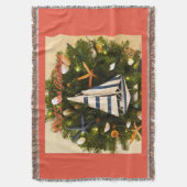 Tropische Küste "SEAS and Greetings" Weihnachten Decke (Vorderseite Vertikal)