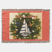 Tropische Küste "SEAS and Greetings" Weihnachten Decke (Vorderseite)