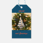 Tropische Küste "SEAS and Greetings" Weihnachten Geschenkanhänger (Vorderseite)