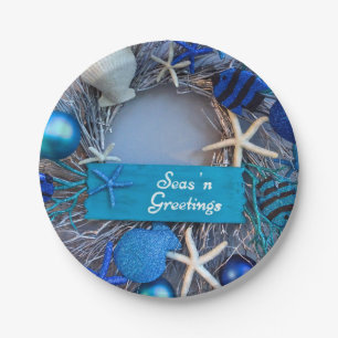 Tropische Küste Seashell Weihnachten Pappteller