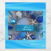 Tropische Küste Seashell Weihnachten Weinetikett (Einzelnes Label)