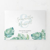 Tropische Küste triftigen Hochzeit Einladung. Dreifach Gefaltete Einladung (Cover)